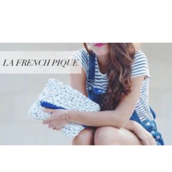 Le French Pique Woven Clutch Bag New - Picture 4 of 16